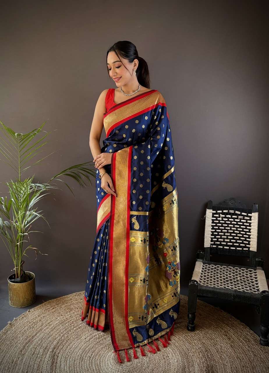 RONALDO BY ASLIWHOLESALE DESIGNER PURE SILK PAITHANI SAREES-00230