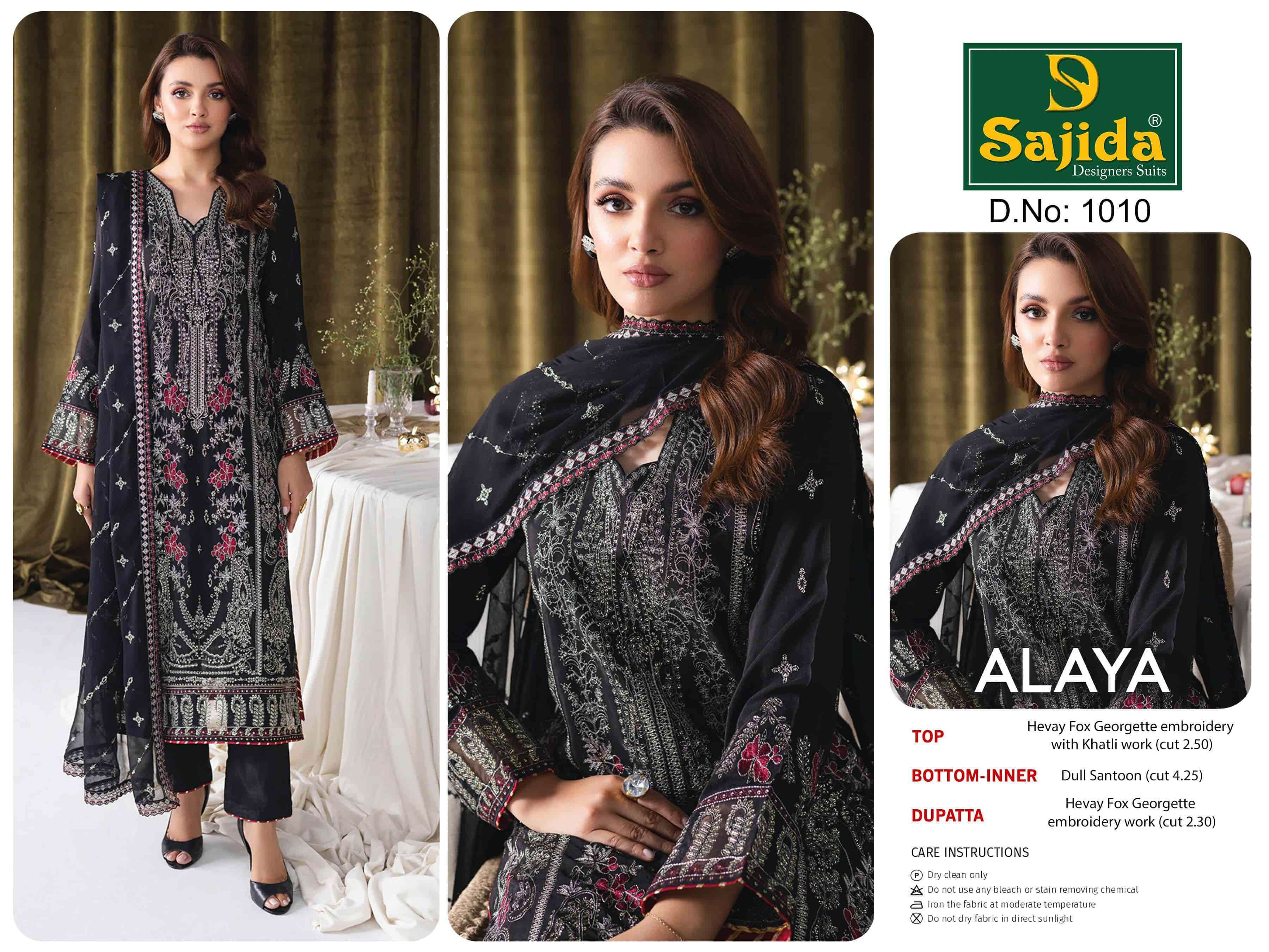 SAJIDA DESIGNER SD-1010 PURE GEORGETTE EMBROIDERY PAKISTANI DRESS-00071