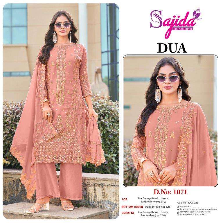 SAJIDA DUA 1071 SERIES PURE GEORGETTE EMBROIDERY DRESSES-00201