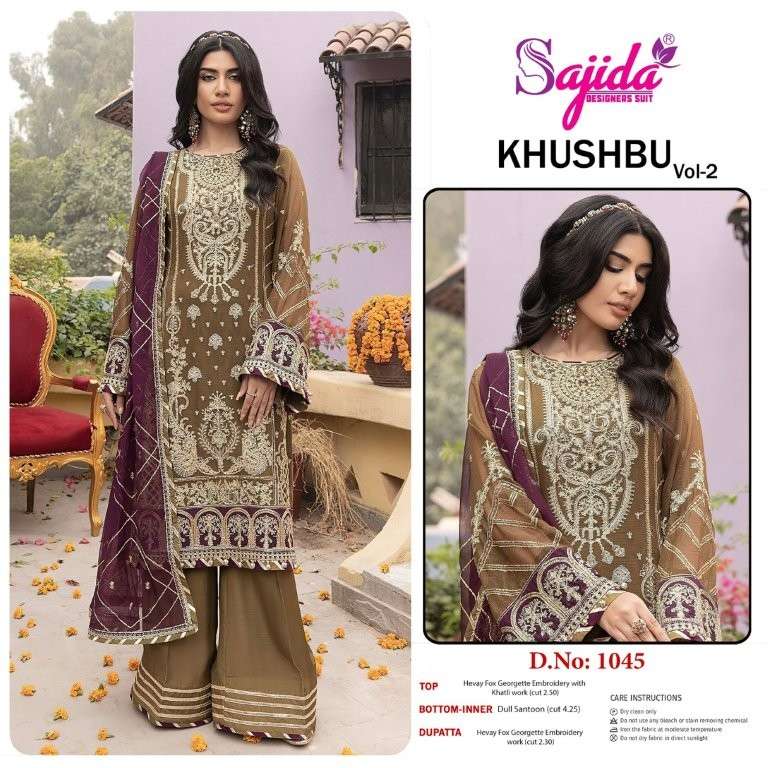SAJIDA SD-1045 HEAVY EMBROIDERY GEORGETTE PAKISANTI DRESS-00062