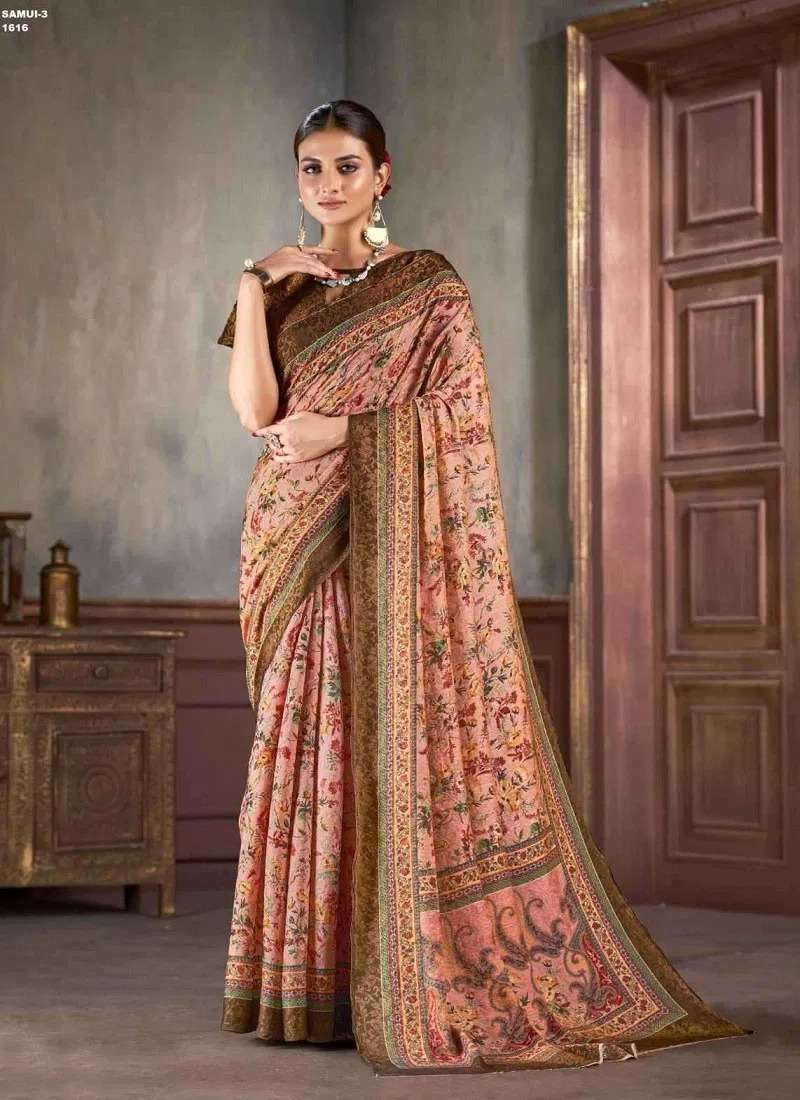 SAMUI VOL-03 BY ASLIWHOLESALE DESIGNER PURE JACQUARD SILK SAREES-00137