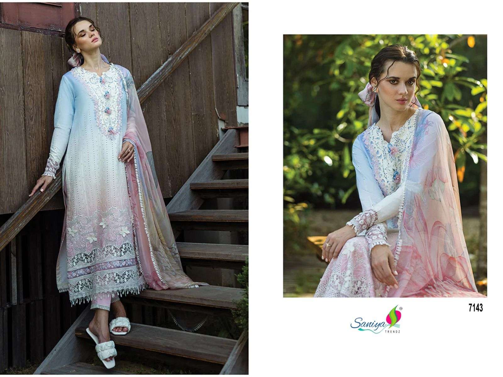 SANIYA TRENDZ 7143 SERIES PURE COTTON EMBROIDERY PAKISTANI DRESS-00071
