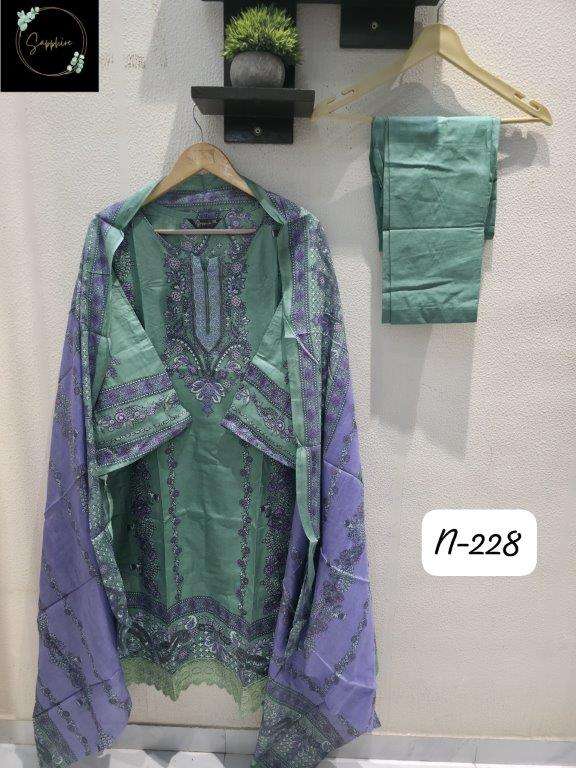 SAPPHIRE AGHA NOORAIN-228 PURE LAWN EMBROIDERY PAKISTANI DRESSES-00272