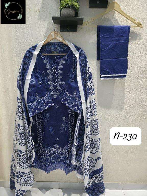 SAPPHIRE AGHA NOORAIN-230 PURE LAWN EMBROIDERY PAKISTANI DRESSES-00272