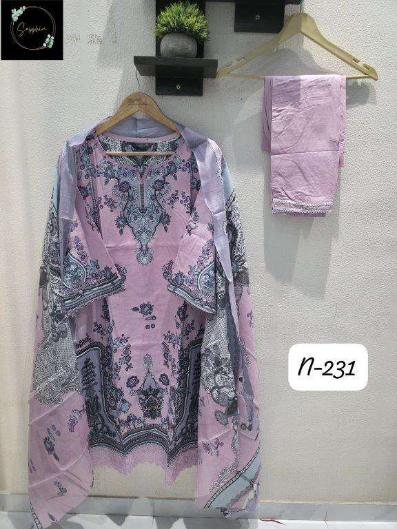 SAPPHIRE AGHA NOORAIN-231 PURE LAWN EMBROIDERY DRESSES-00272