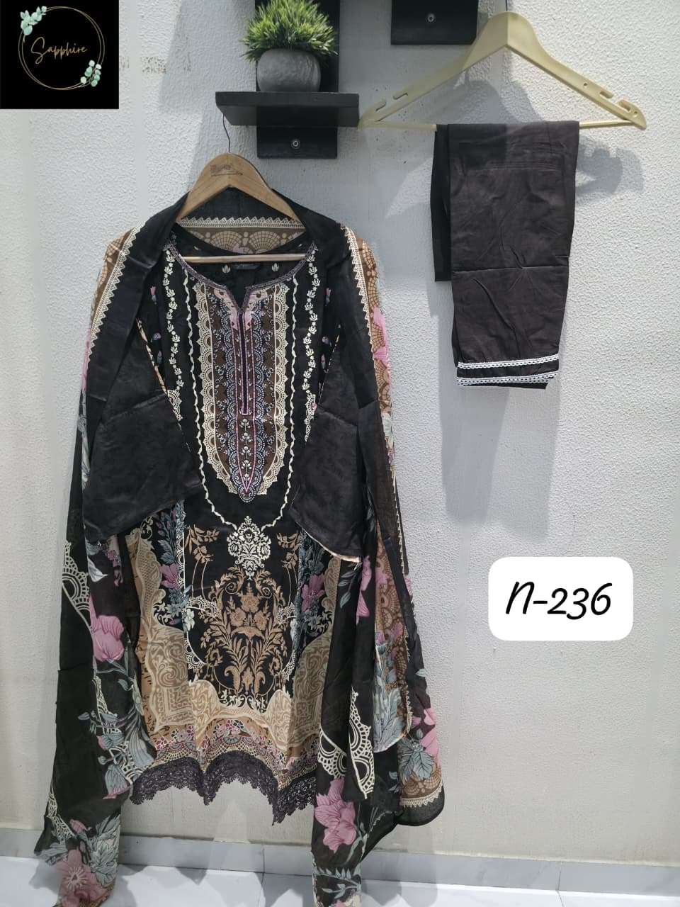 SAPPHIRE AGHA NOORAIN 236 PURE LAWN EMBROIDERY DRESSES-00272