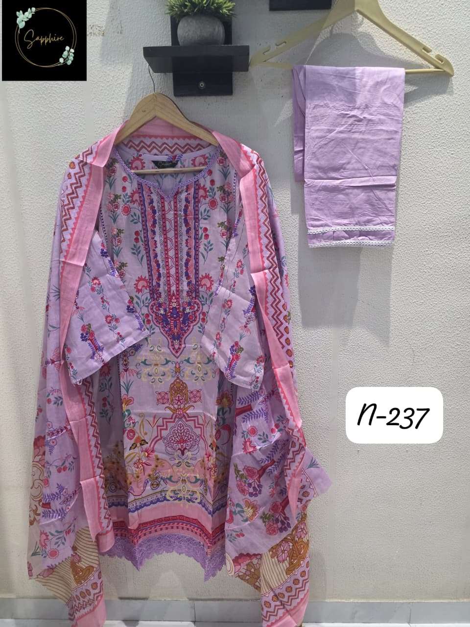 SAPPHIRE AGHA NOORAIN -237 PURE LAWN EMBROIDERY DRESSES-00272