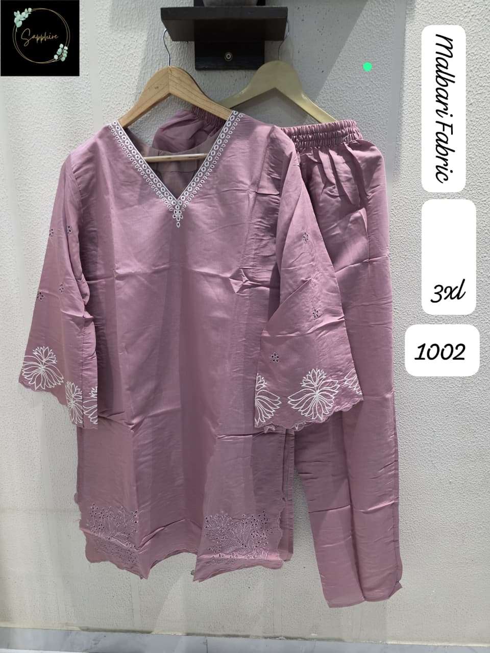 SAPPHIRE CO-ORD SET PURE COTTON EMBROIDERY PAKISTANI CO-ORD SET-00272