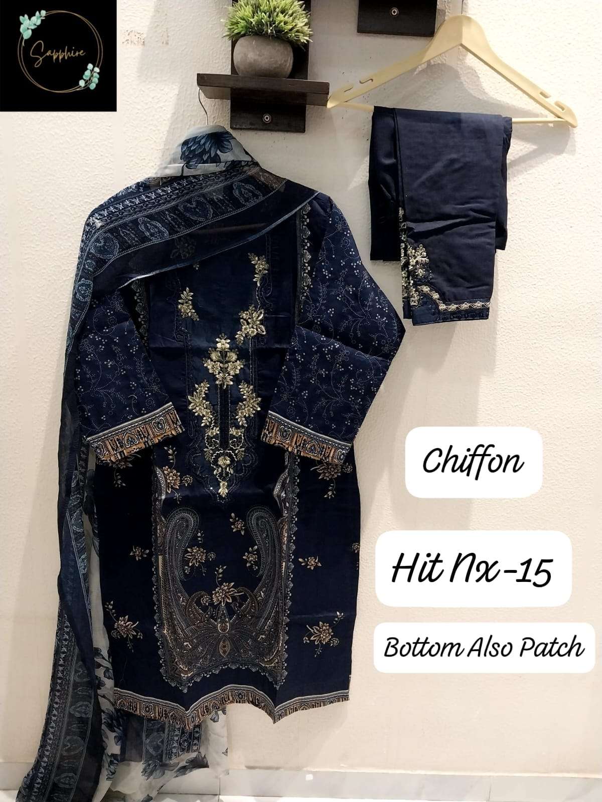 SAPPHIRE JAZMIN HIT NX 15 PURE COTTON EMBROIDERY DRESSES-00272