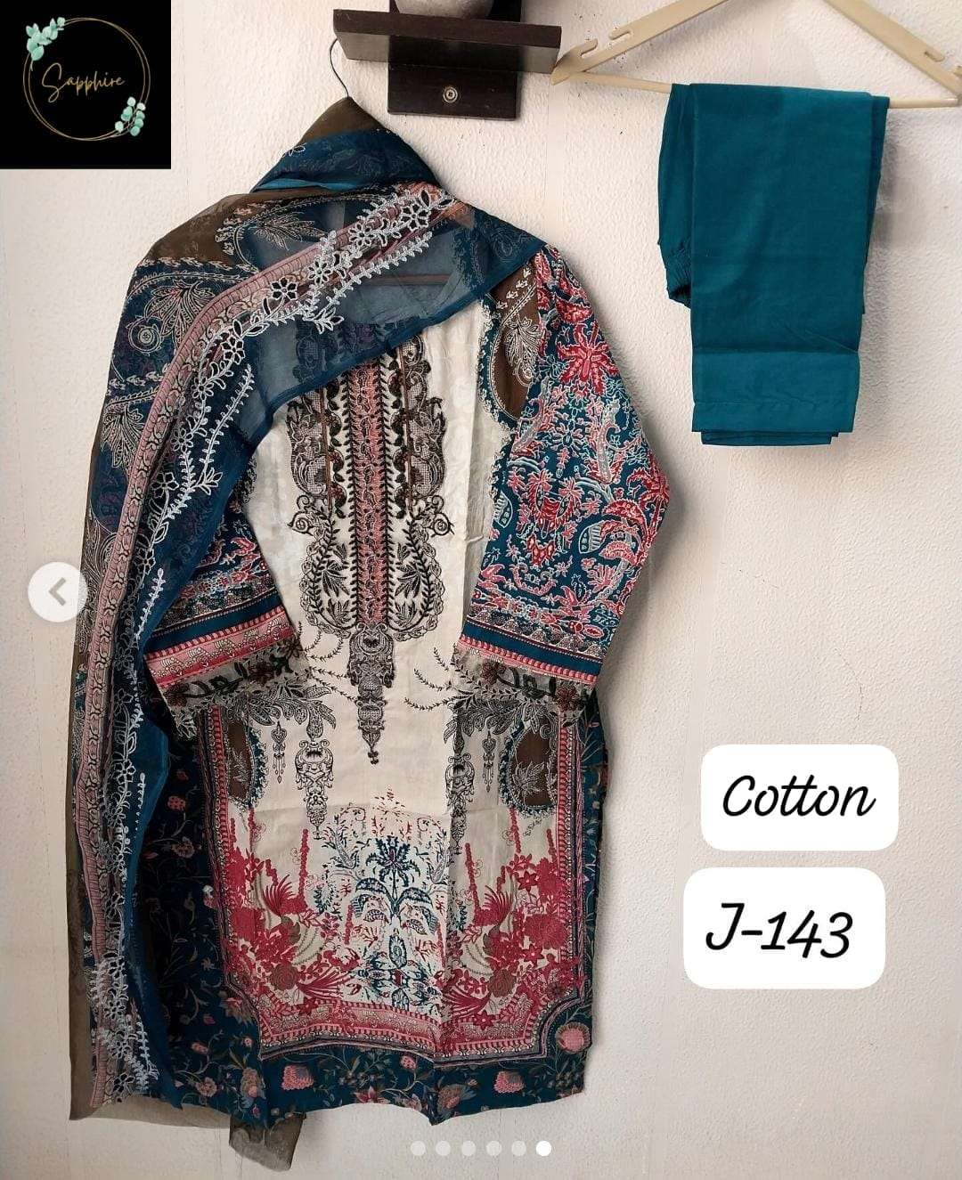 SAPPHIRE JAZMIN VOL-143 PURE COTTON EMBROIDERY DRESSES-00272