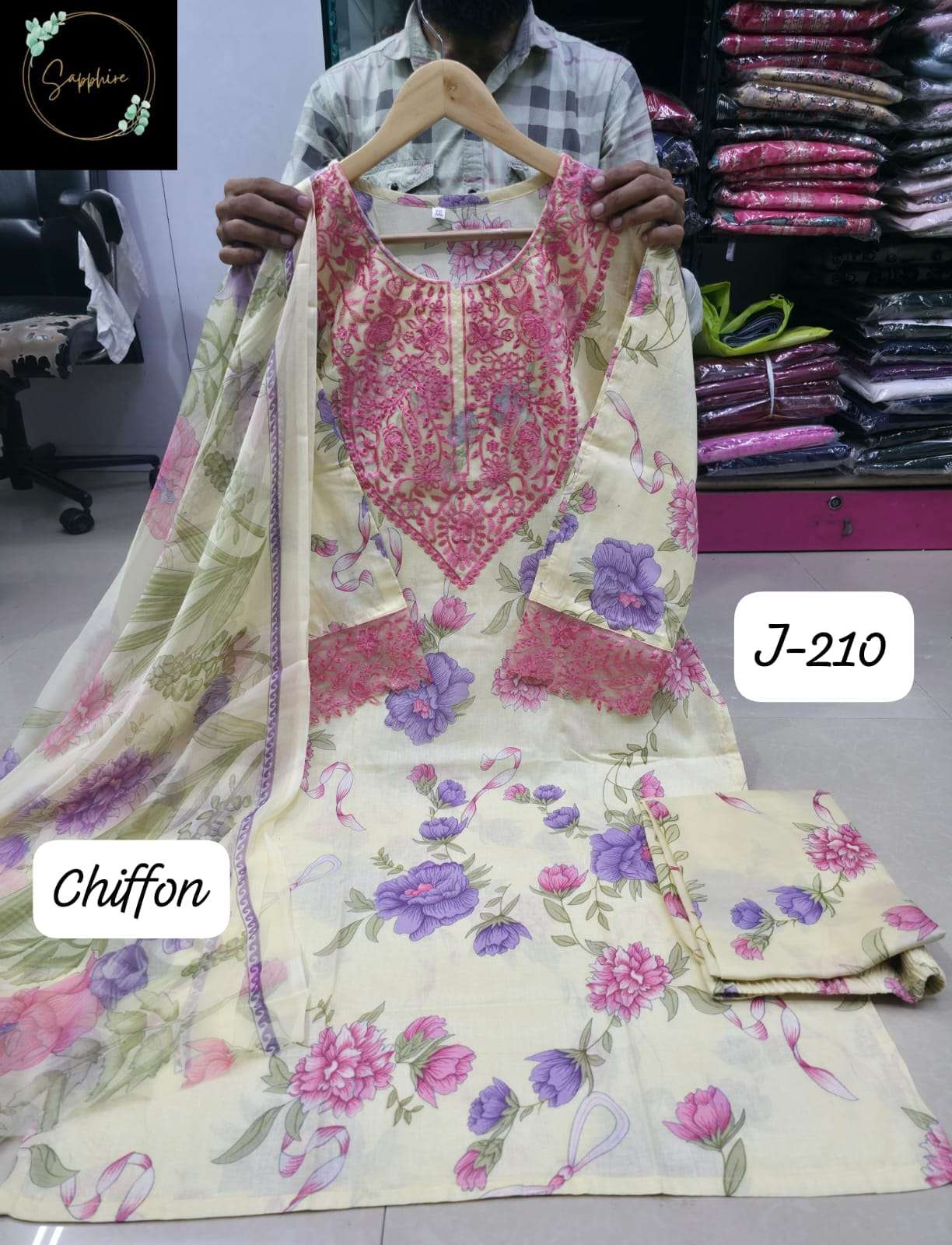 SAPPHIRE JAZMIN VOL-210 PURE LAWN  COTTON PRINTED DRESSES-00272