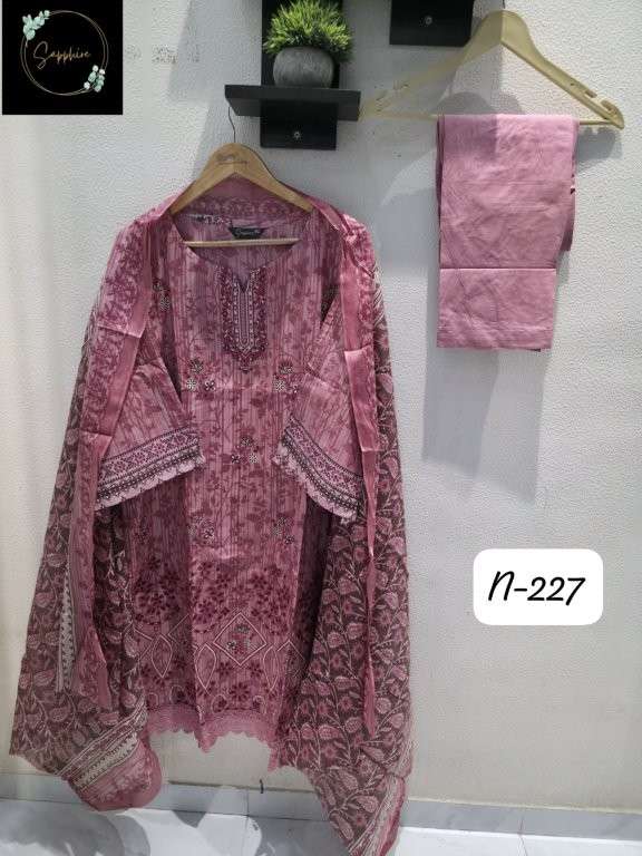 SAPPHIRE JAZMIN VOL-227 PURE LAWN PRINTED PAKISTANI DRESSES-00272