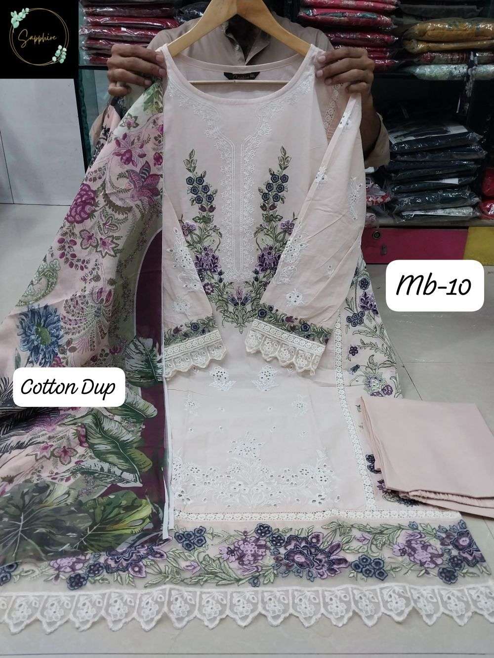 SAPPHIRE MARIAB-10 PURE LAWN COTTON EMBROIDERY DRESSES-00272