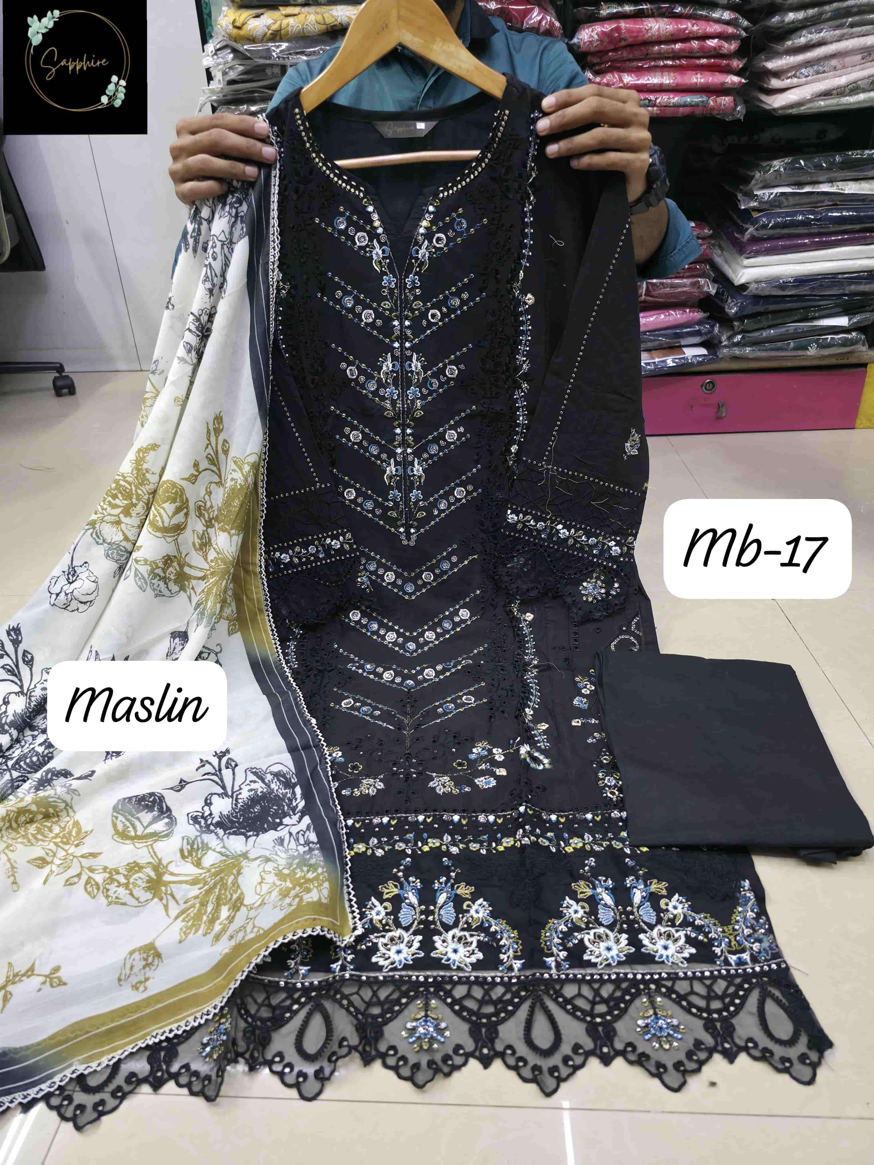 SAPPHIRE MARIAB-17 PURE LAWN COTTON EMBROIDERY DRESSES-00272