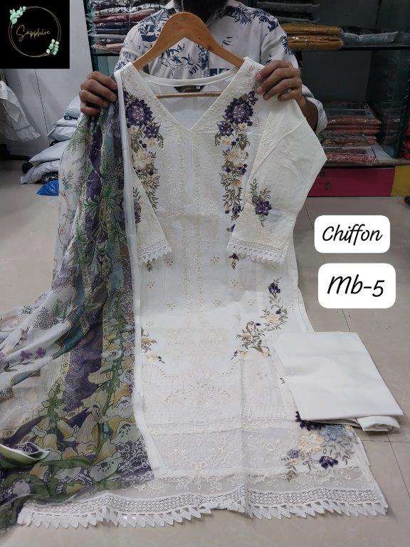 SAPPHIRE MARIAB B PURE LAWN COTTON EMBROIDERY DRESSES-00272