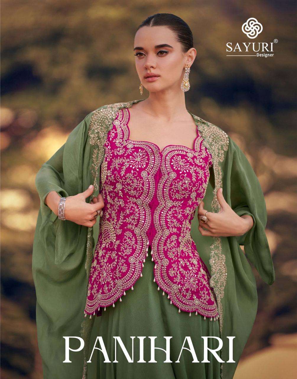 SAYURI PANIHARI PURE CHINON SILK EMBROIDERY DRESSES-00028