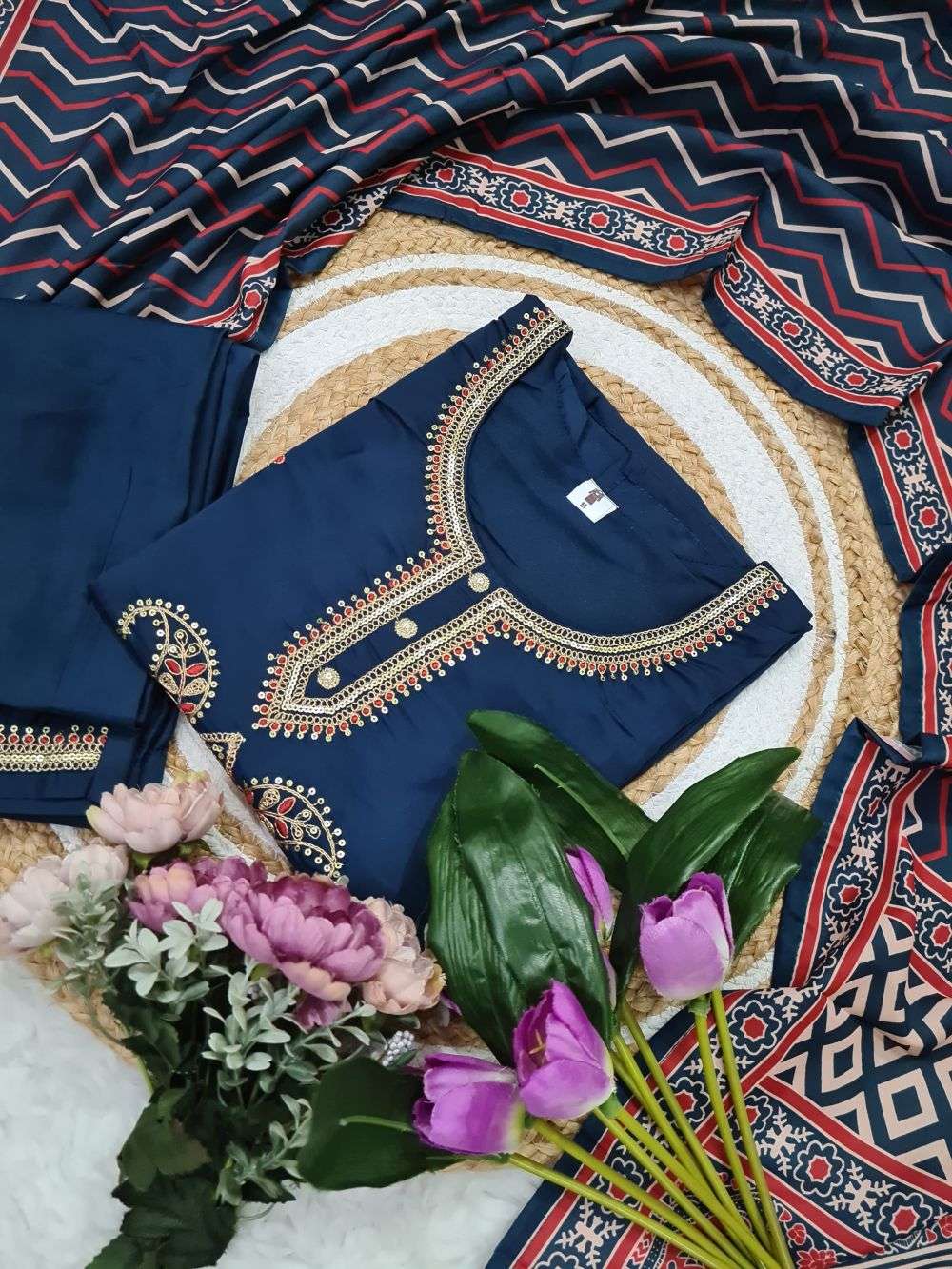 SC628 BY ASLIWHOLESALE DESIGNER PURE VISCOSE CHANDERI EMBROIDERY DRESSES-00264