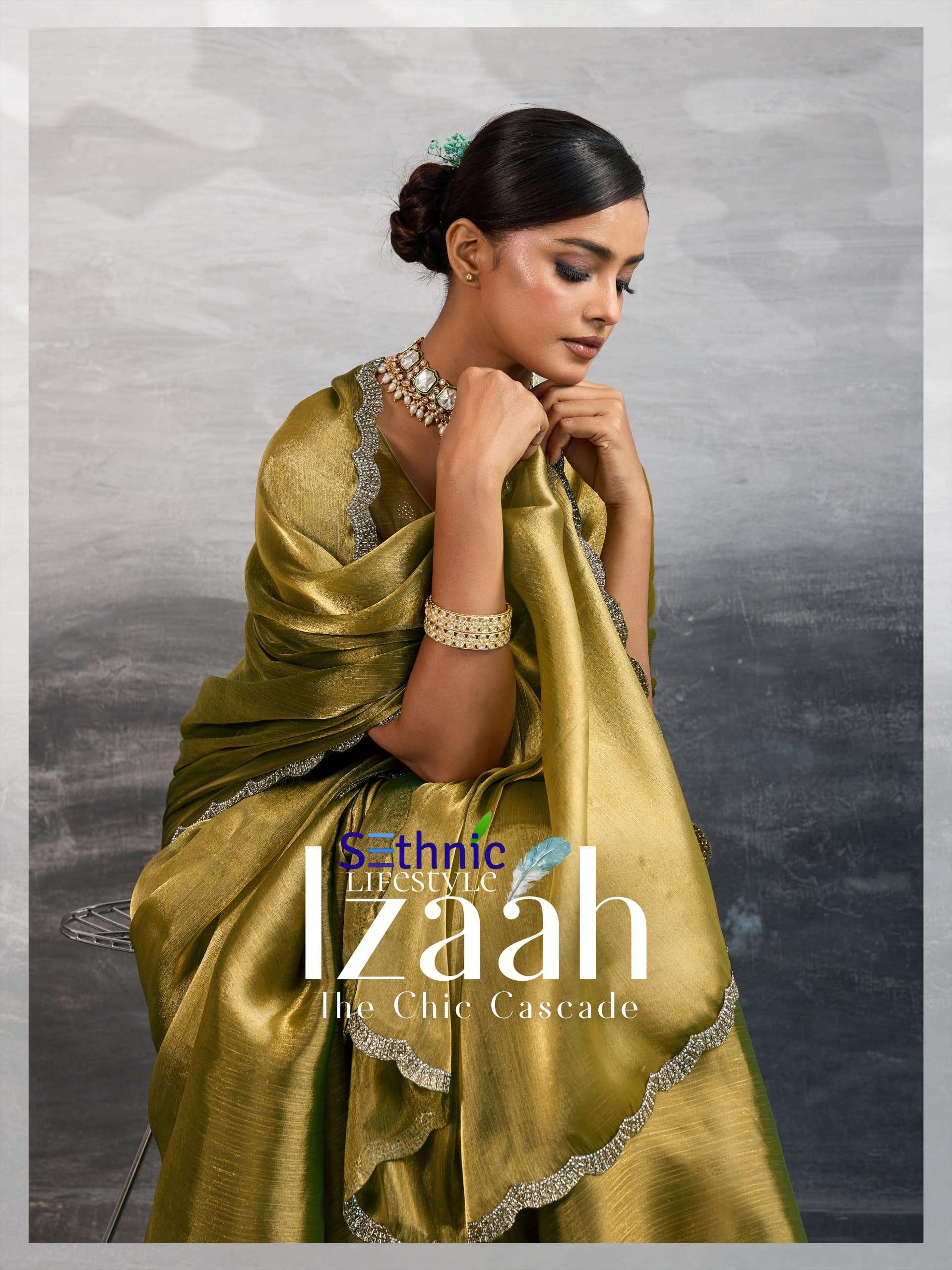 SETHNIC IZAAH 98001 TO 98005 SERIES PURE CHIFFON SAREES-00137