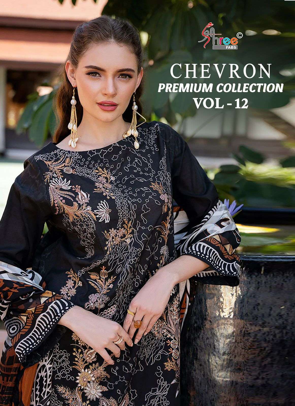 SHREE FAB CHEVRON PREMIUM COLLECTION VOL-12 PURE COTTON EMBROIDERY PAKISTANI DRESSES-00011
