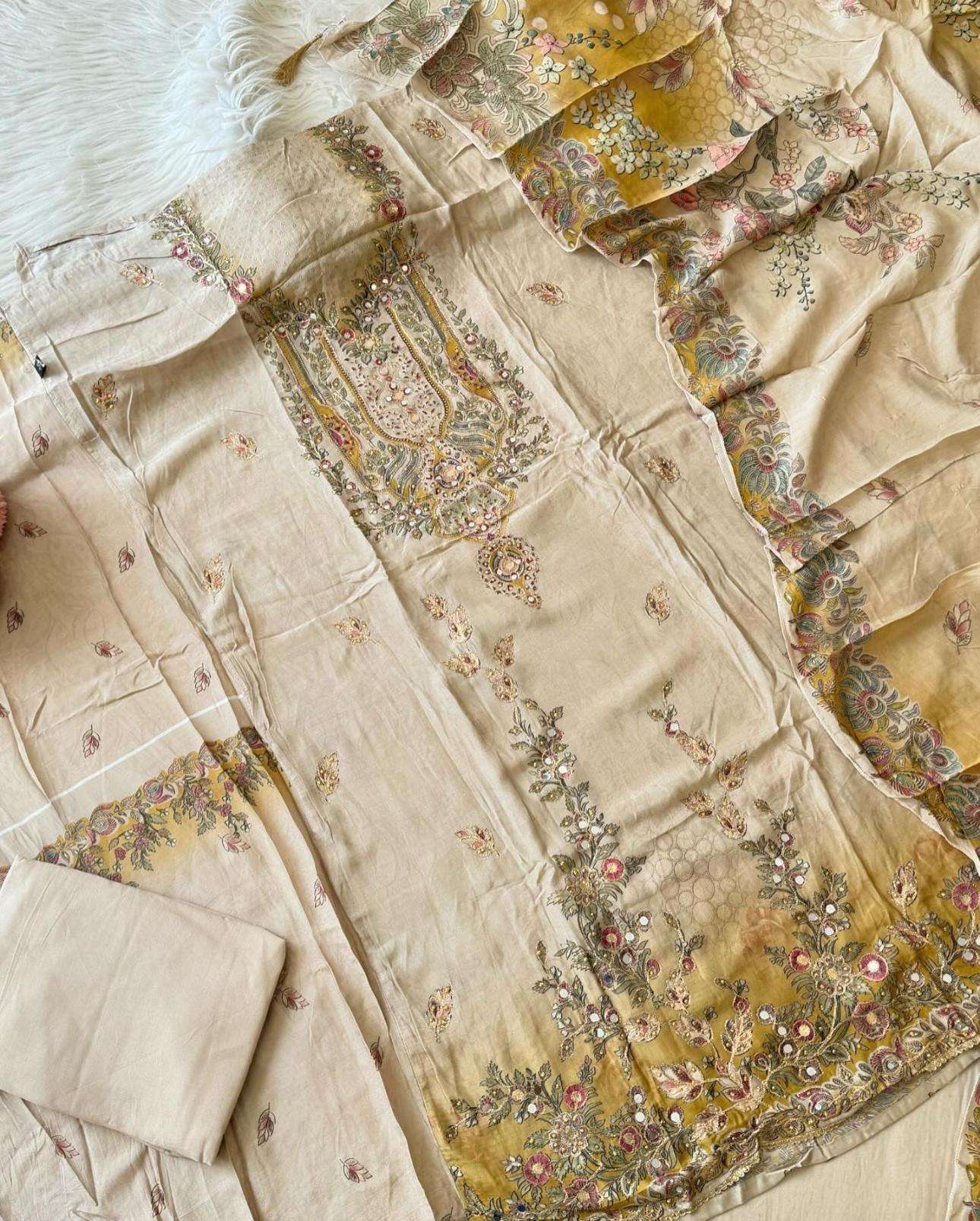 SHREE FAB KT-137 HEAVY VISCOSE MUSLIN EMBROIDERY PAKISTANI DRESS-00071