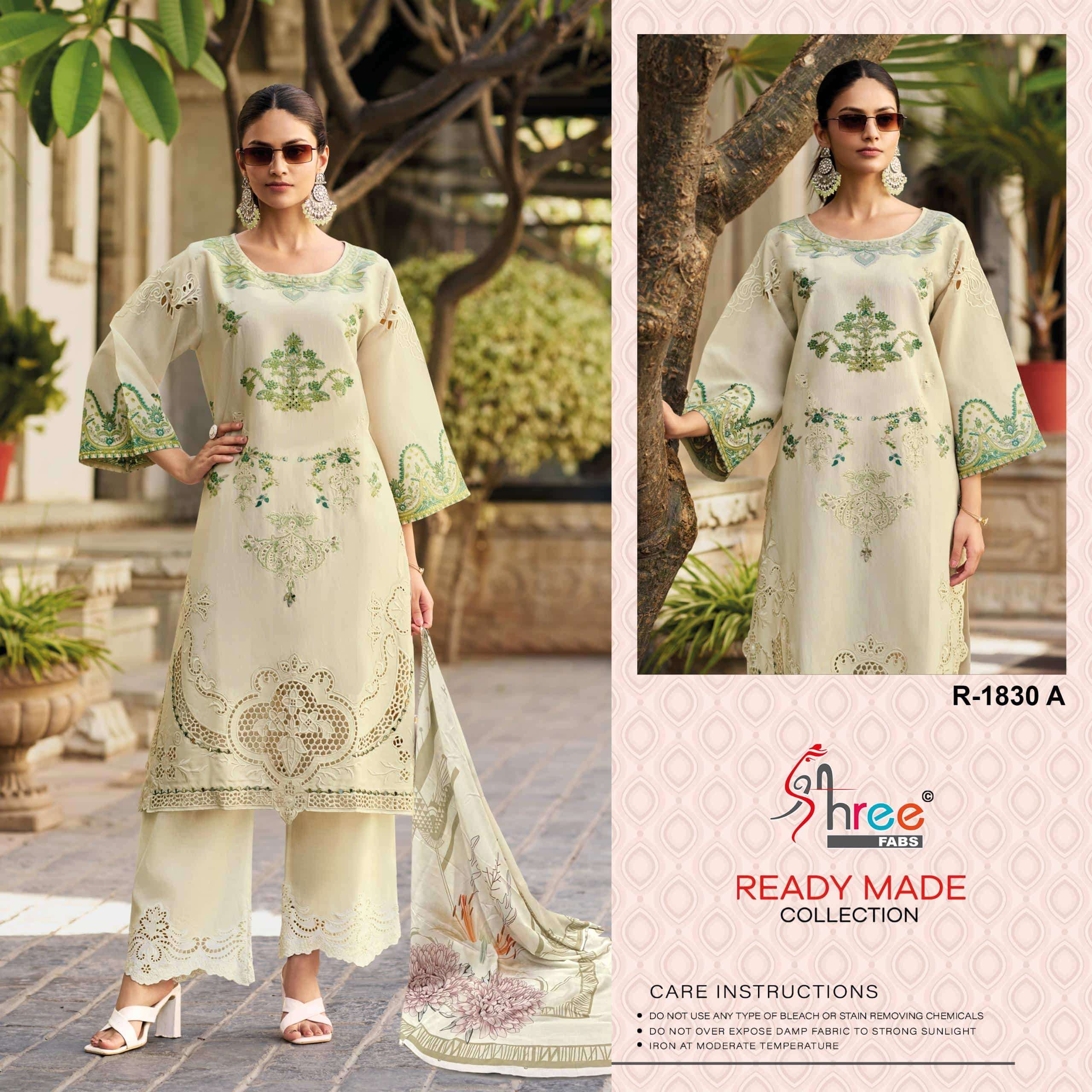 SHREE FAB R-1830 PURE ROMAN SATIN SILK PAKISTANI DRESSES-00011