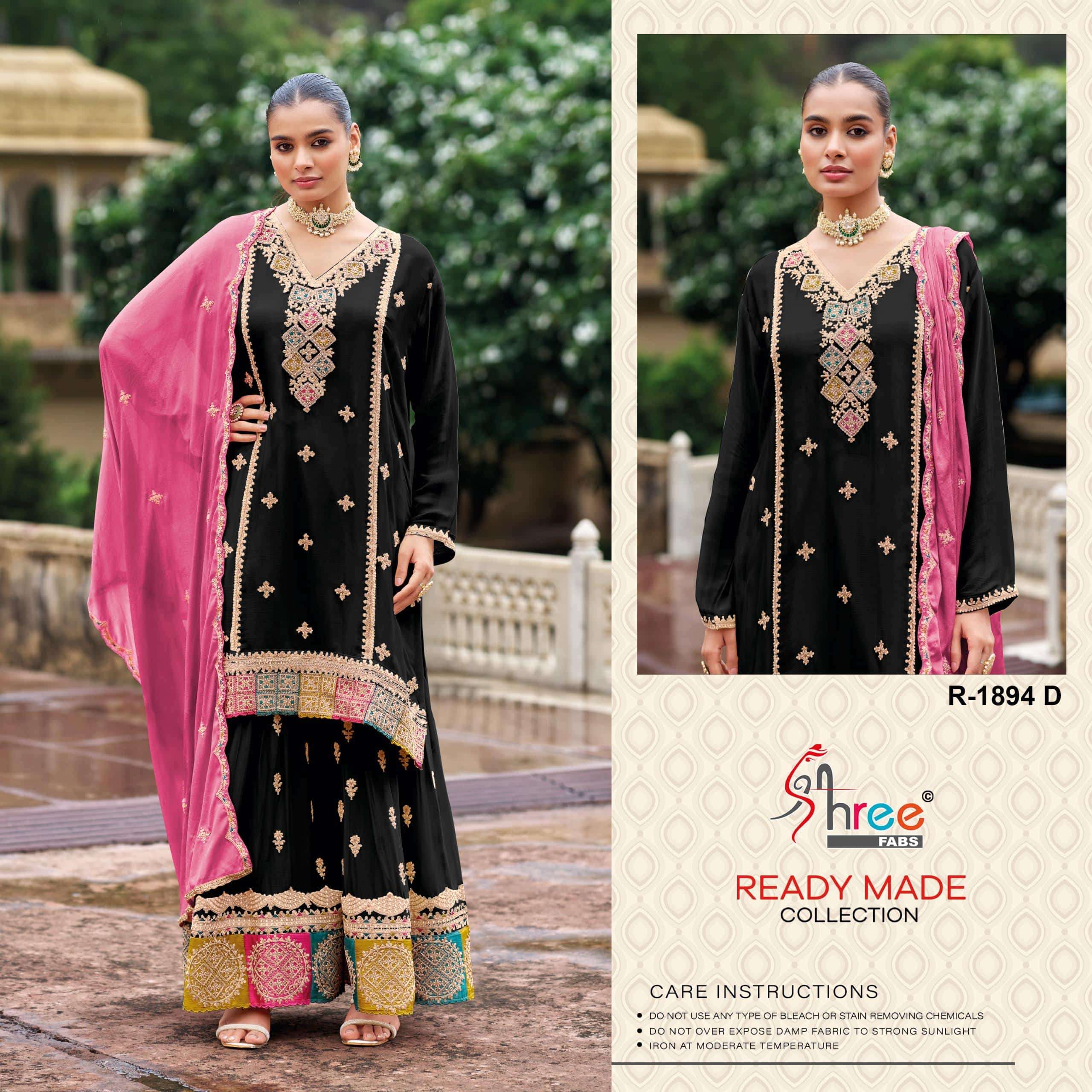 SHREE FAB R-1894 HEAVY EMBROIDERY CHINON PAKISTANI DRESSES-00011