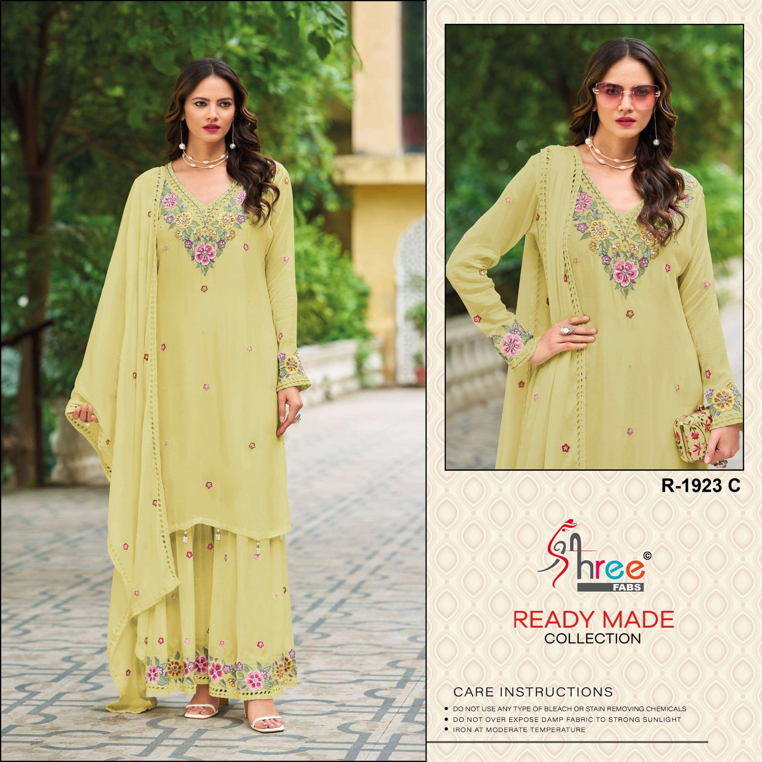 SHREE FAB R-1923 PURE CHINON HAND WORK PAKISTANI DRESSES-00011