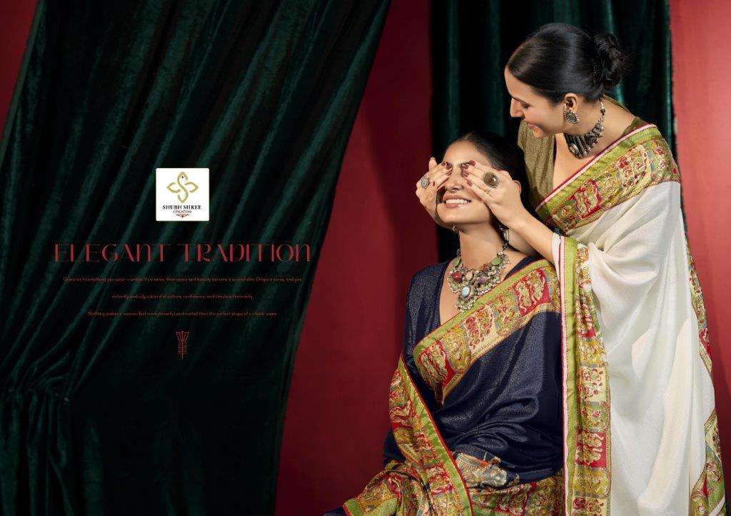 SHUBH SHREE CREATION FELINA 1001 TO 1006 SERIES PURE CHIFFON PRINTED SAREES-00025
