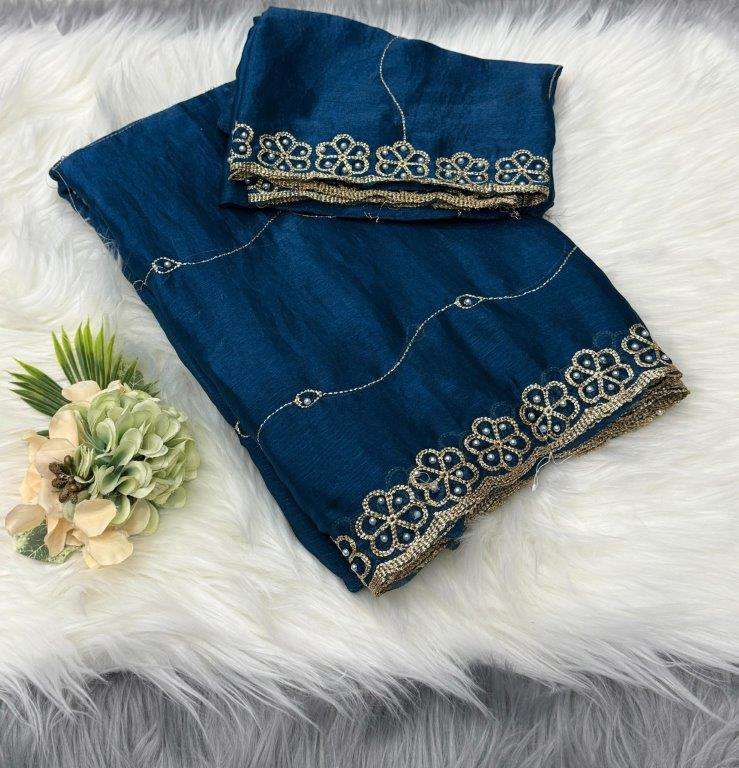 SILK DIAMOND BY ASLIWHOLESALE DESIGNER PURE SILK EMBROIDERY SAREES-00256