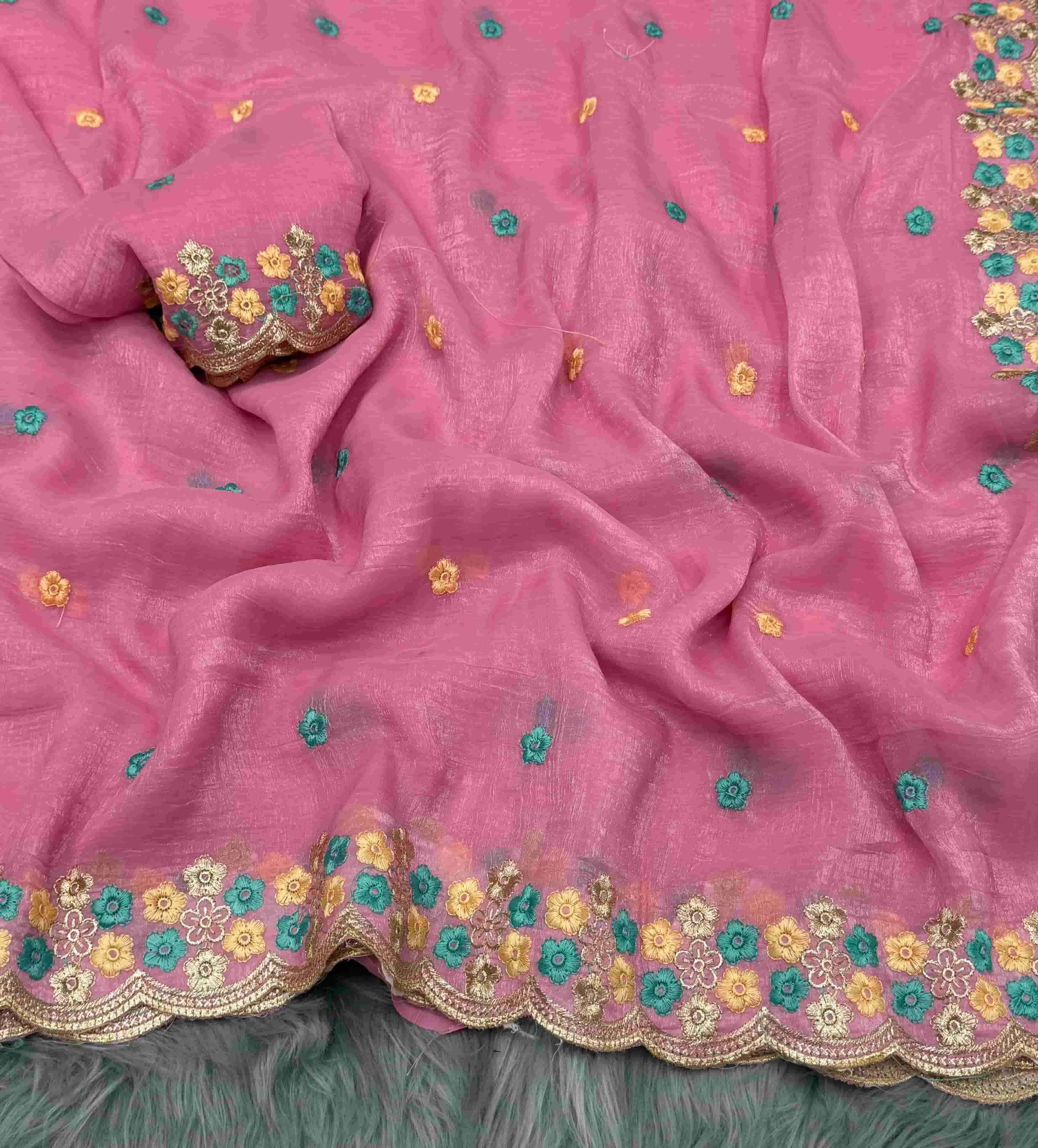SILK LAXMI BY ASLIWHOLESALE DESIGNER PURE CHIFON EMBROIDERY SAREES-00256