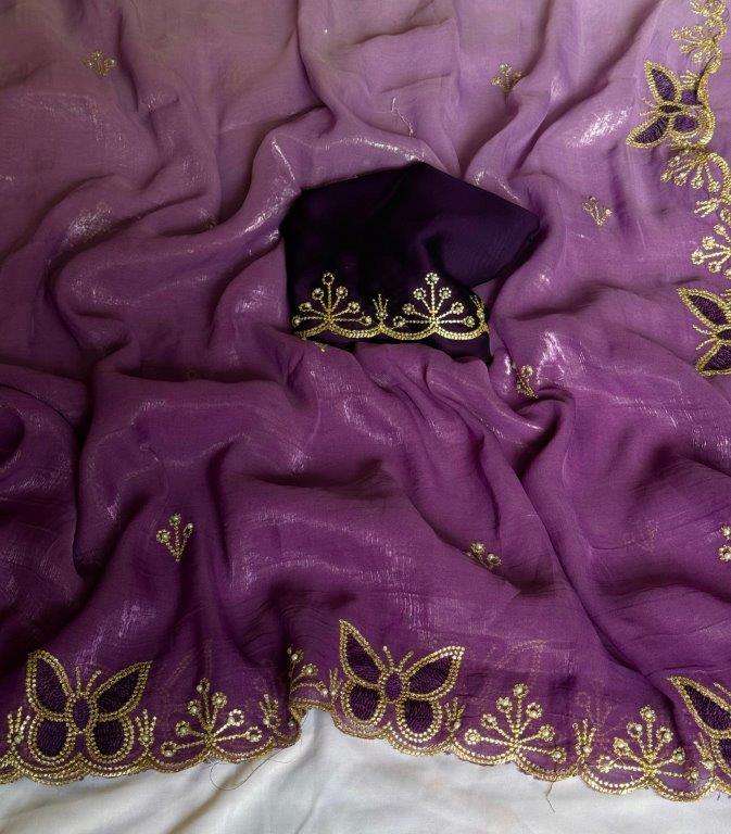 SILK SAMBHU BY ASLIWHOLESALE DESIGNER PURE CRUSH EMBROIDERY SAREES-00256