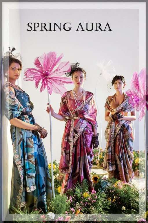 SPRING AURA BY ASLIWHOLESALE DESIGNER PURE JIMMY CHOO PRINTED SAREES-00137