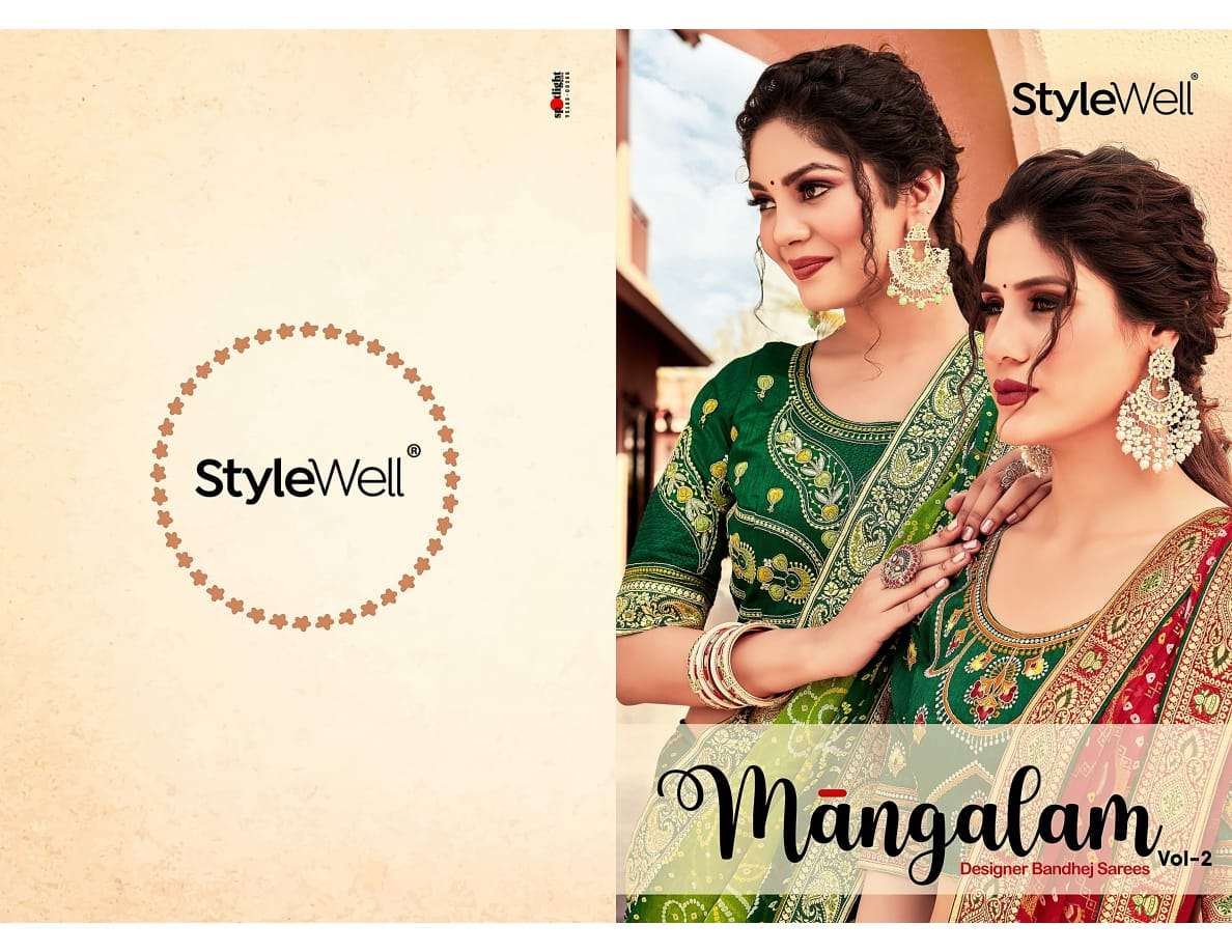 STYLEWELL MANGALAM 711 TO 721 SERIES BY ASLIWHOLESALE DESINGER PURE CHIFFON EMBROIDERY PRINTED SAREE...