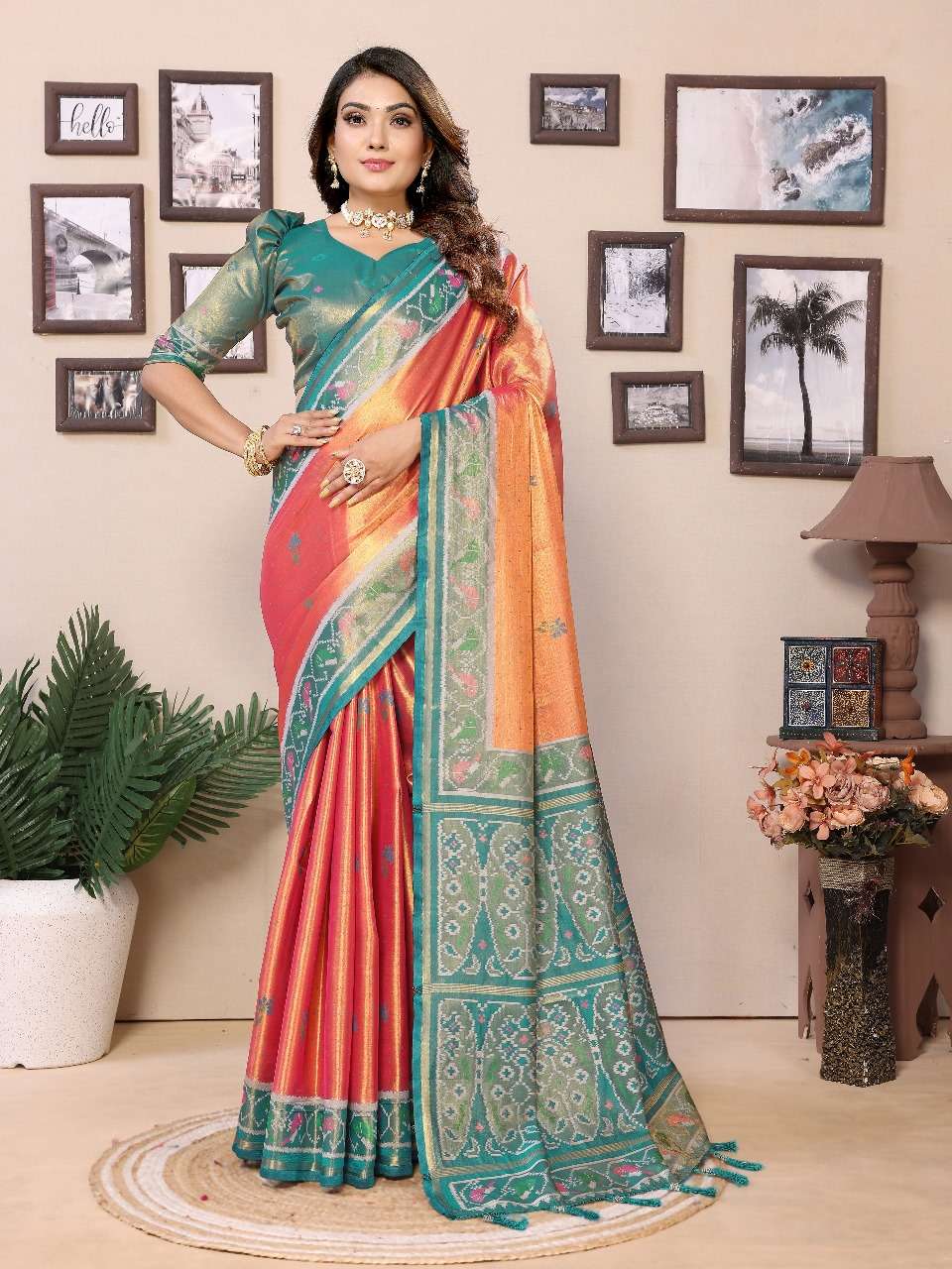 SUREKHA BY ASLIWHOLESALE DESIGNER PURE TISSUE SILK SAREES-00125