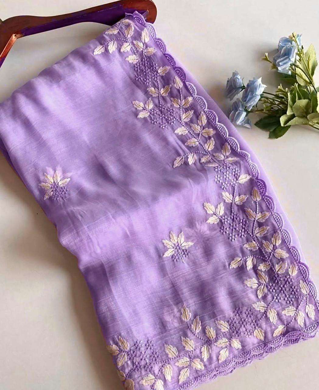 TAMANA BY ASLIWHOLESALE DESIGNER PURE SILK EMBROIDERY PRINTED SAREES-00256