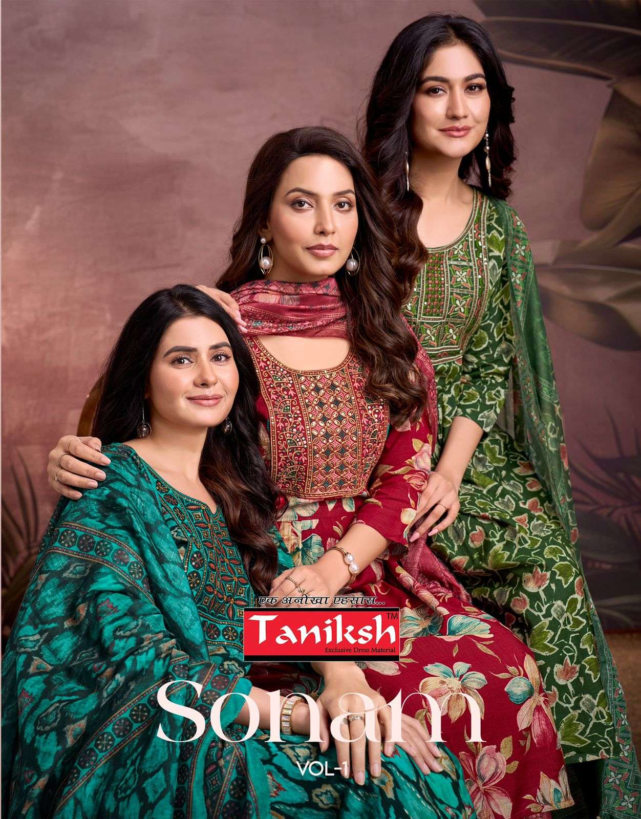 TANIKSH SONAM VOL-01 PURE VERTICAN EMBROIDERY DRESSES-00140