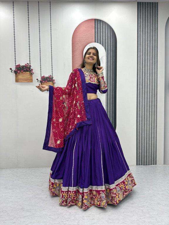 TAPI 271 BY ASLIWHOLESALE DESIGNER PURE COTTON EMBROIDERY LEHENGAS-00185