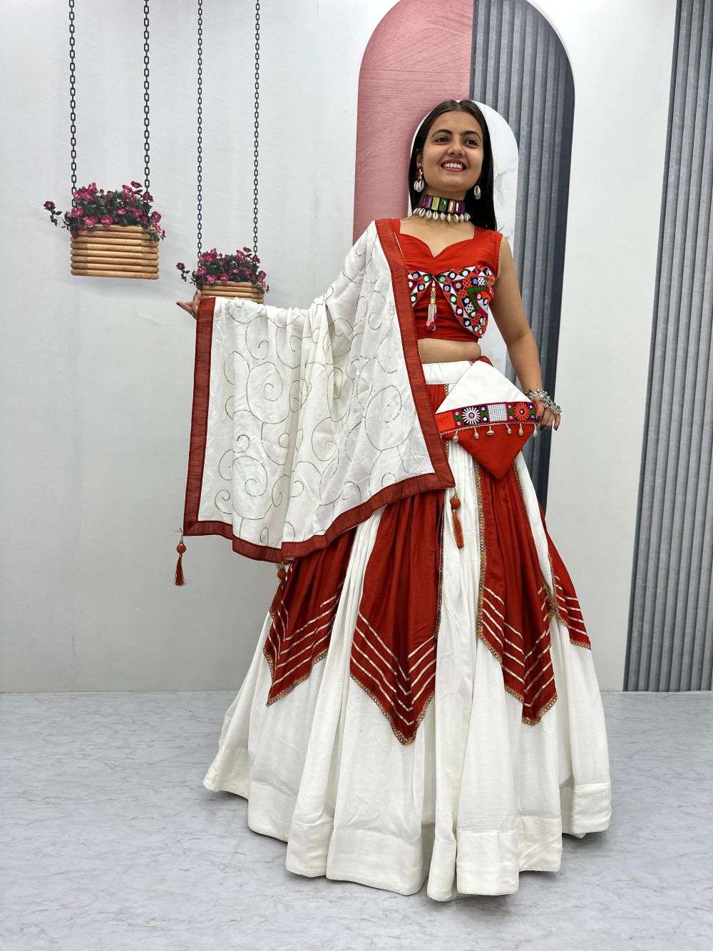TAPI-272 BY ASLIWHOLESALE DESIGNER PURE RAYON COTTON EMBROIDERY PRINTED LEHENGAS-00185