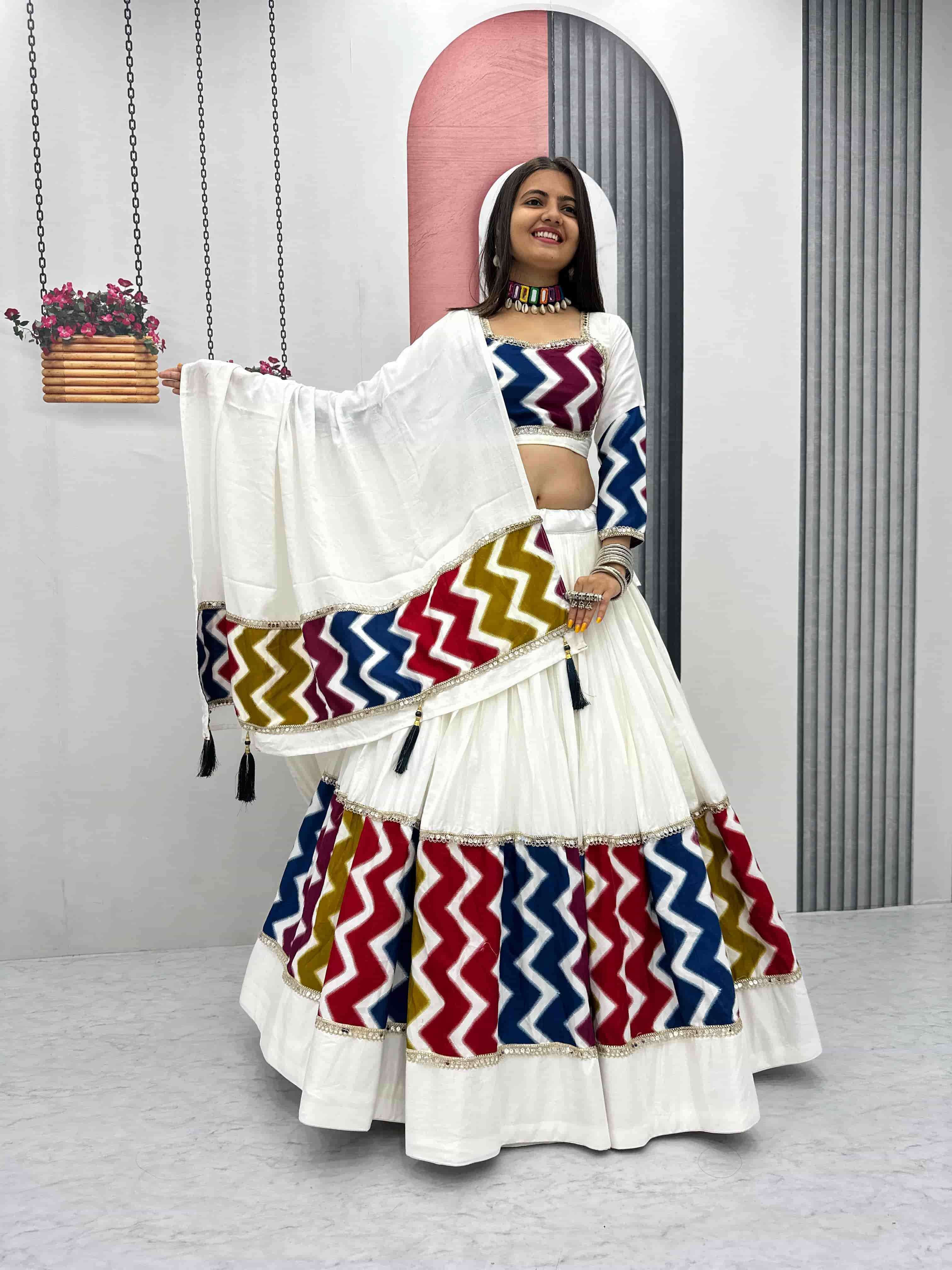 TAPI-274 BY ASLIWHOLESALE DESIGNER PURE COTTON EMBROIDERY LEHENGAS-00185