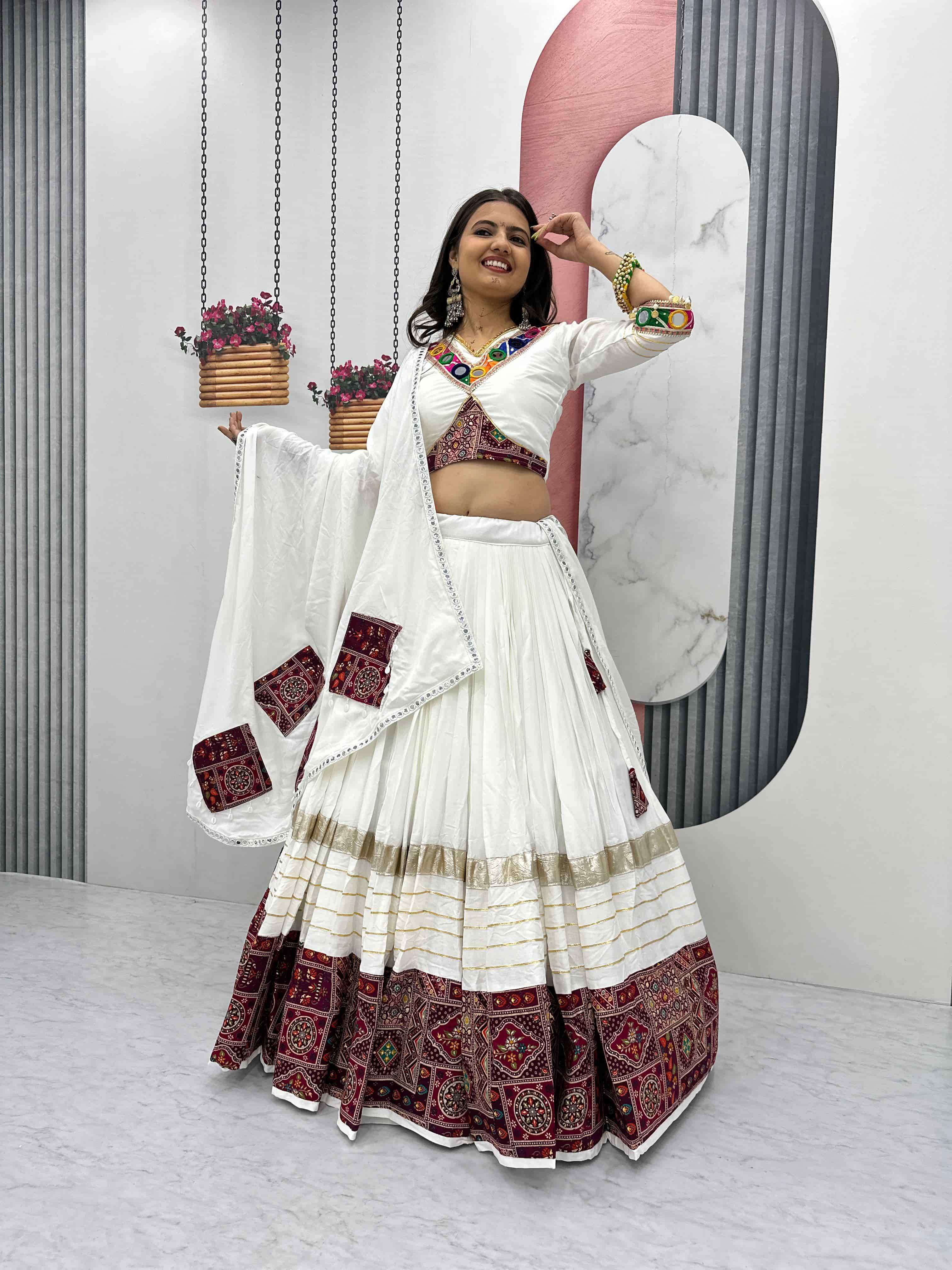 TAPI-275 BY ASLIWHOLESALE DESIGNER PURE COTTON NAVRATRI LEHENGA-00185