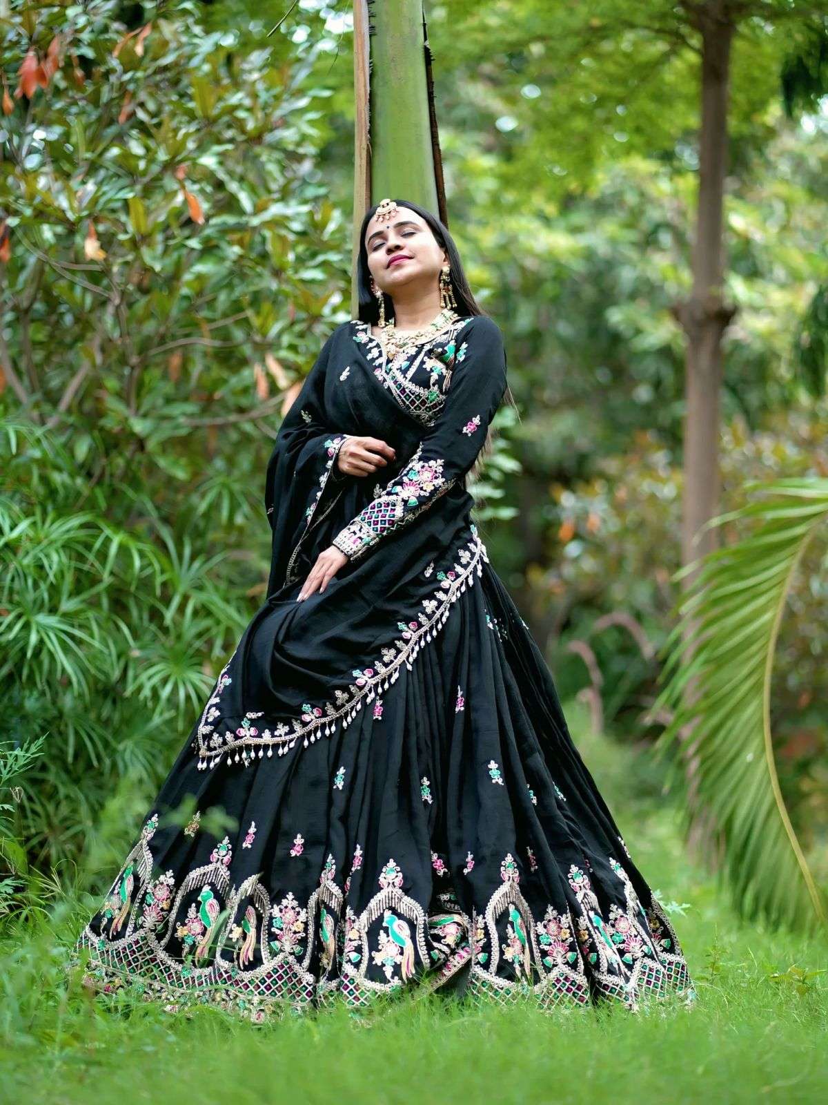 TAPI-277 BY ASLIWHOLESALE DESIGNER PURE CHINON LEHENGA-00185