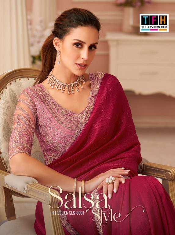 TFH SALSA STYLE 8001 SERIES PURE  GEORGETTE SAREES-00137