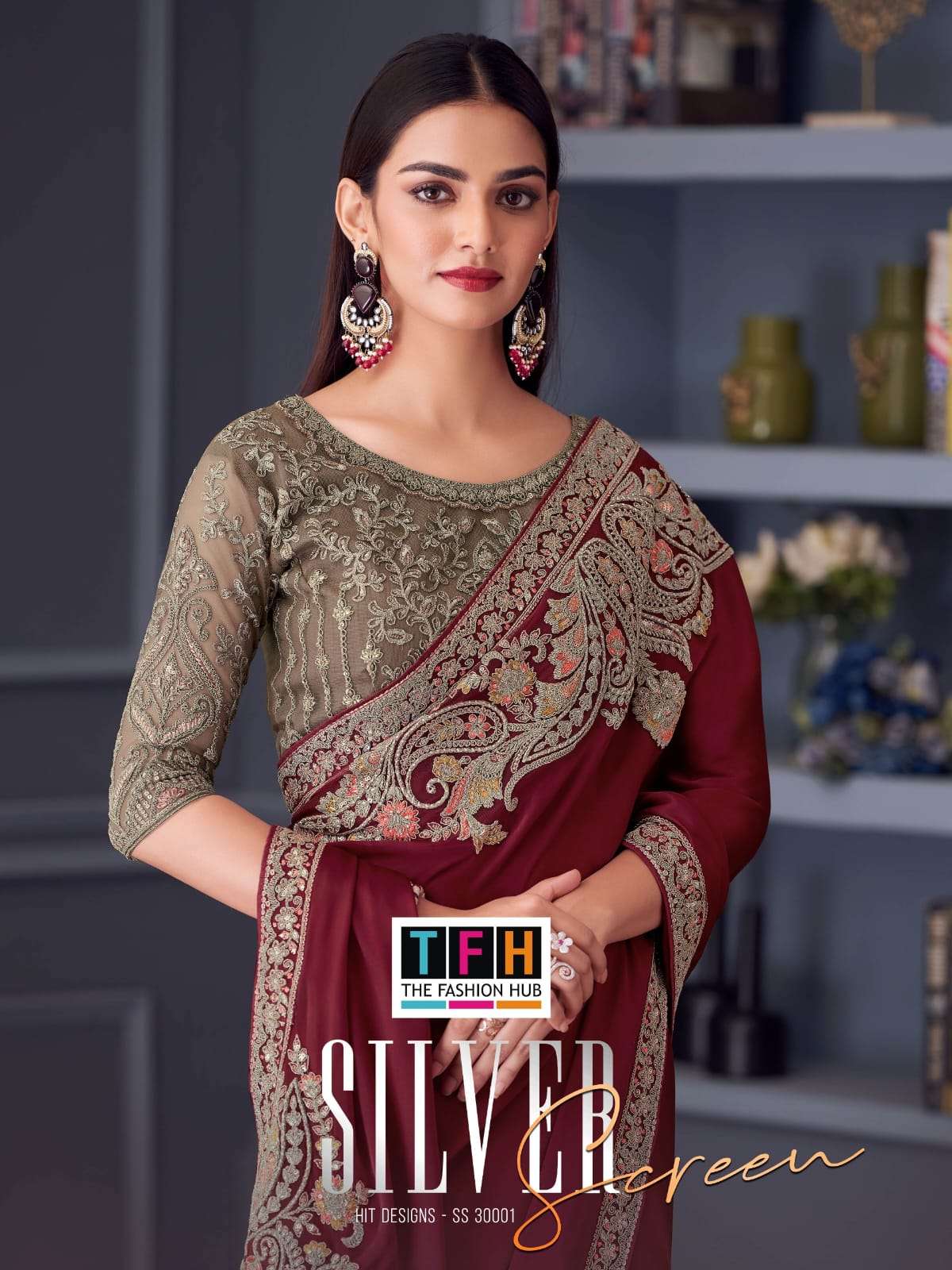 TFH SILVER SCREEN 30001 PURE SATIN  SAREES-00004