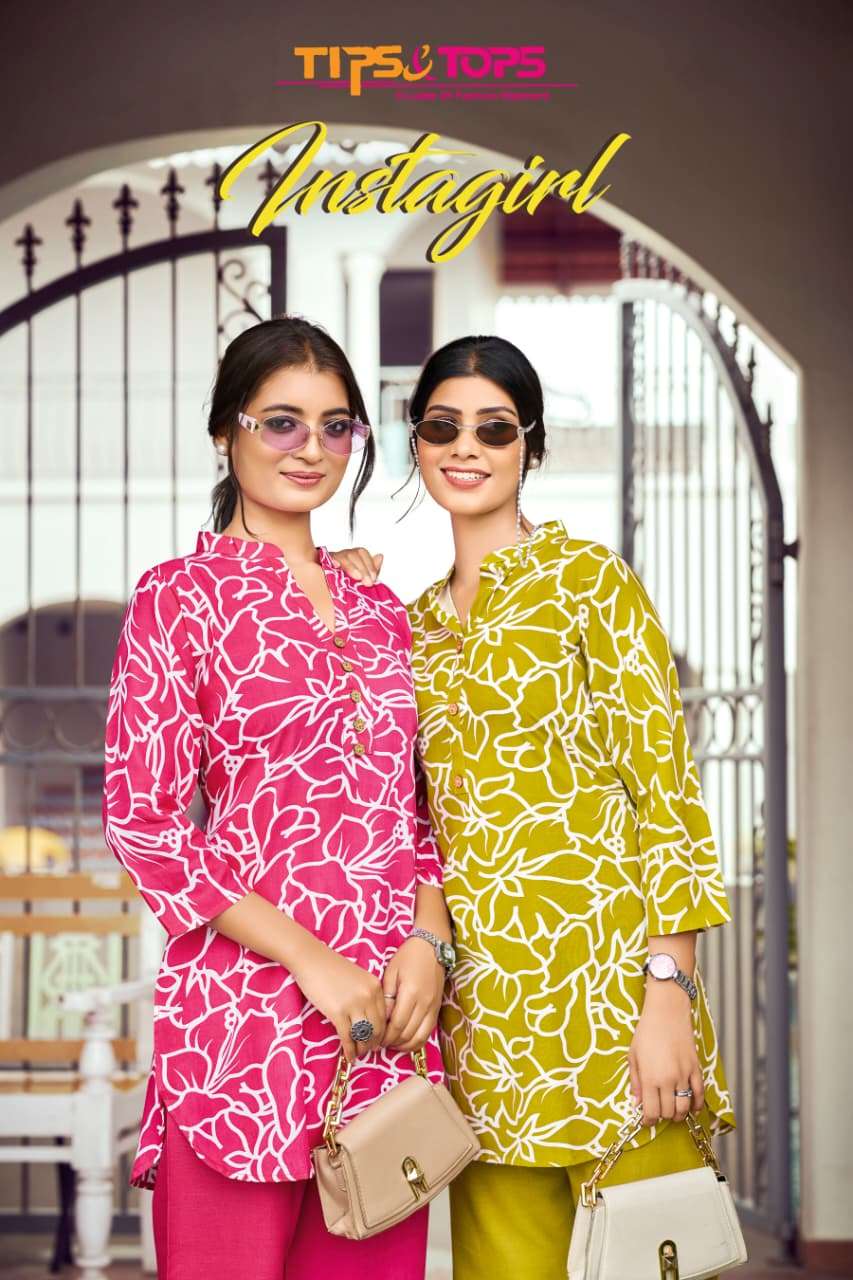 TIPS AND TOPS INSTAGIRL PURE RAYON PRINTED CO-ORD SET-00014