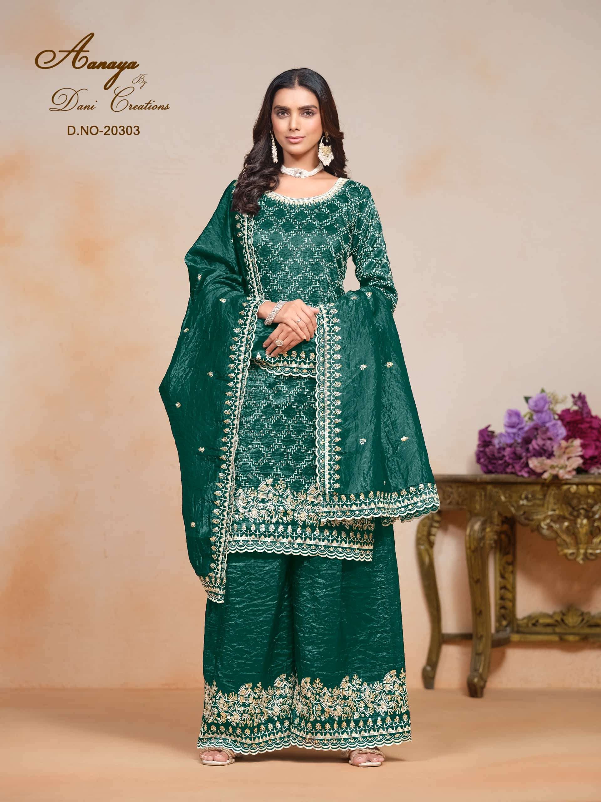 TWISHA AANAYA VOL-203 PURE ORGANZA EMBROIDERY PAKISTANI DRESSES-00274