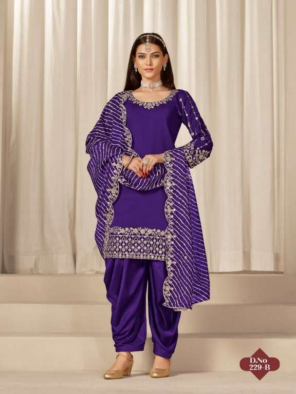TWISHA AANAYA VOL-229 PURE ROMAN SILK EMBROIDERY DRESSES-00274