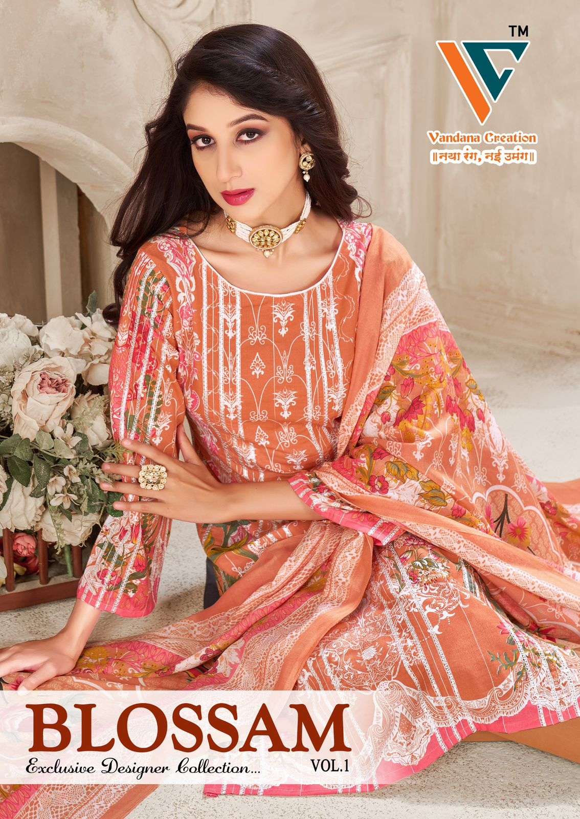 VANDANA CREATION BLOSSOM VOL-01 PURE COTTON PRINTED PAKISTANI DRESSES-00062