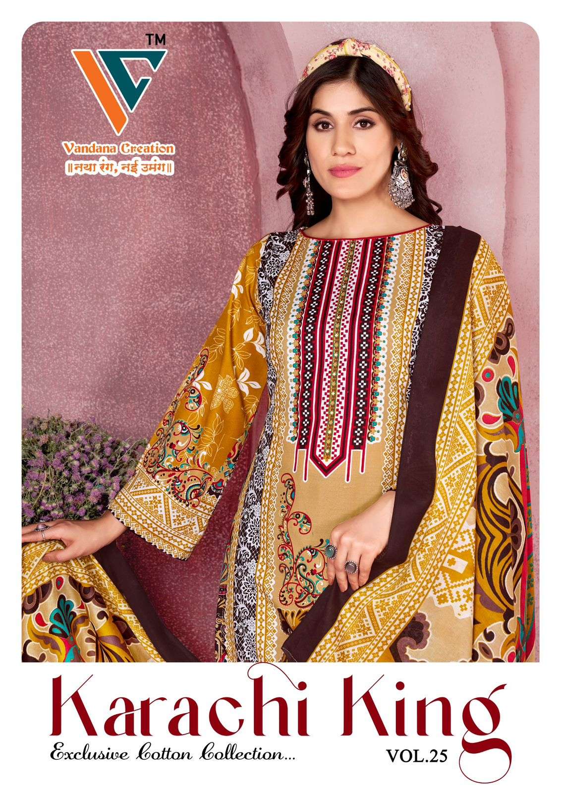 VANDANA CREATION KARACHI KING VOL-25 2501 TO 2508 SERIES PURE COTTON PAKISTANI DRESSES-00062