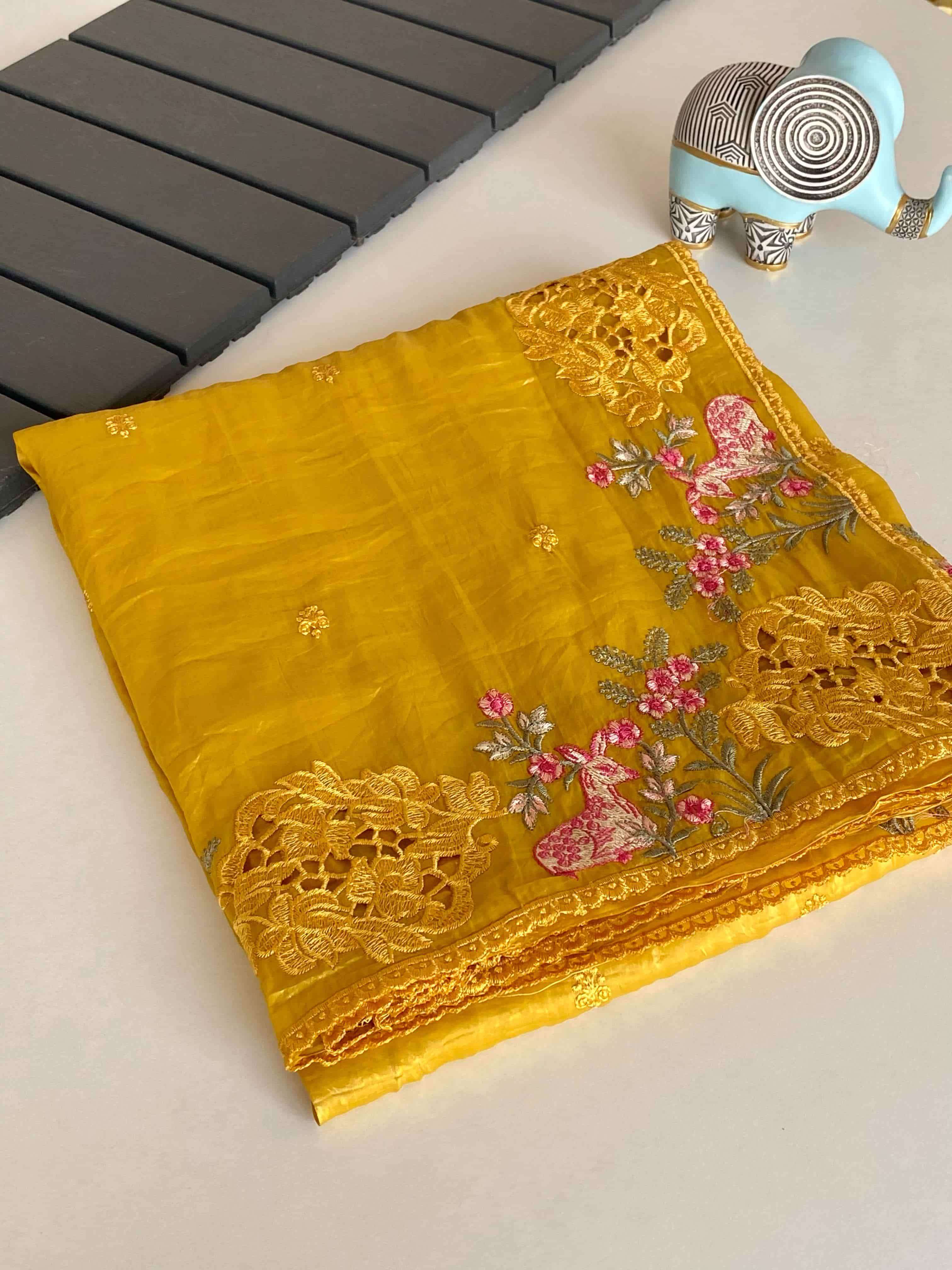 VANI BY ASLIWHOLESALE DESIGNER PURE CRUSH SILK EMBROIDERY SAREES-00282