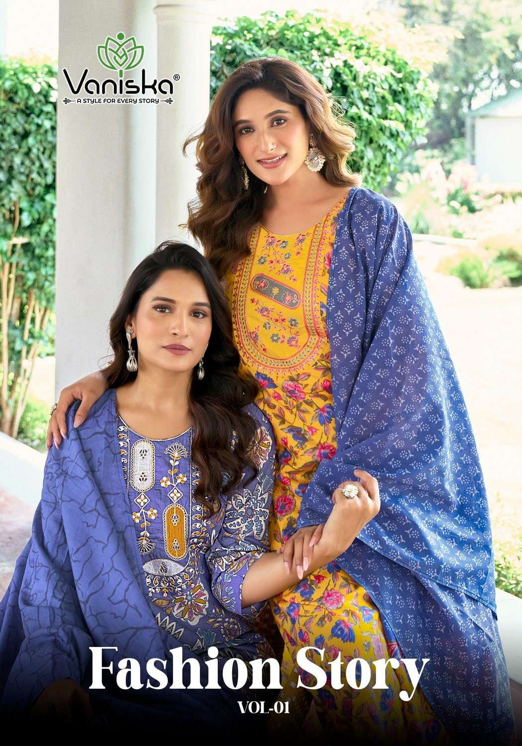 VANISKA FASHION STORY VOL-01 PURE CHANDERI PRINTED DRESSES-00014